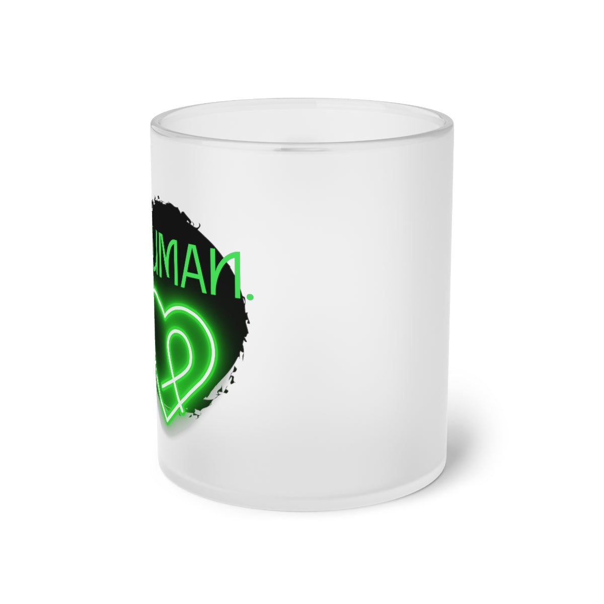 Frosted Glass Mug Human; Suicide awareness