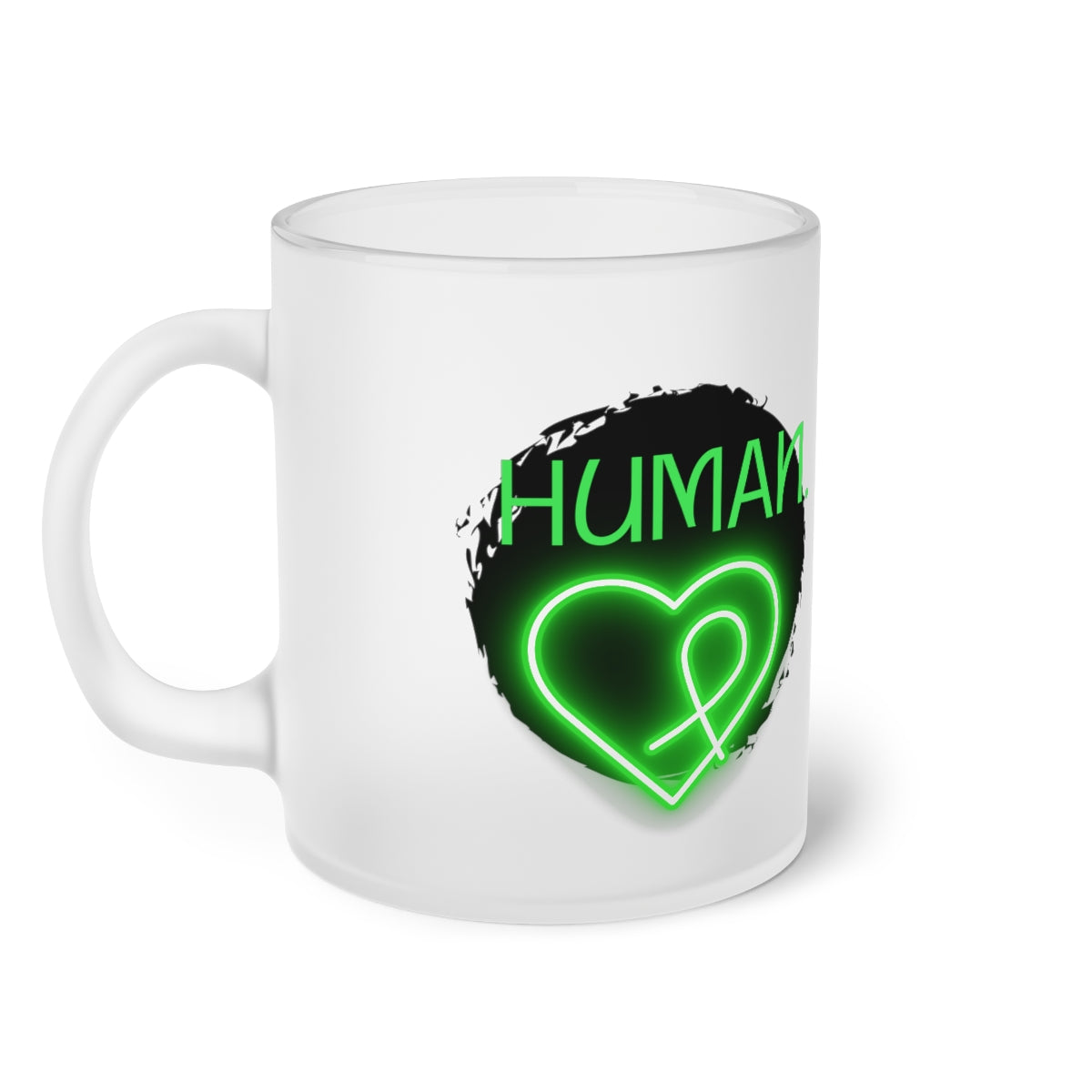 Frosted Glass Mug Human; Suicide awareness