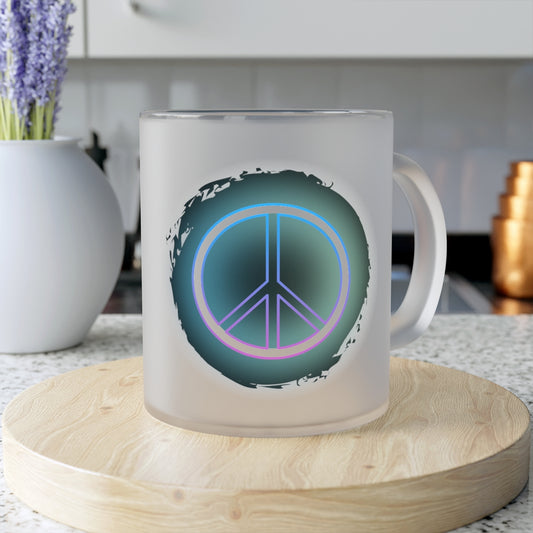 Peace Sign frosted mug