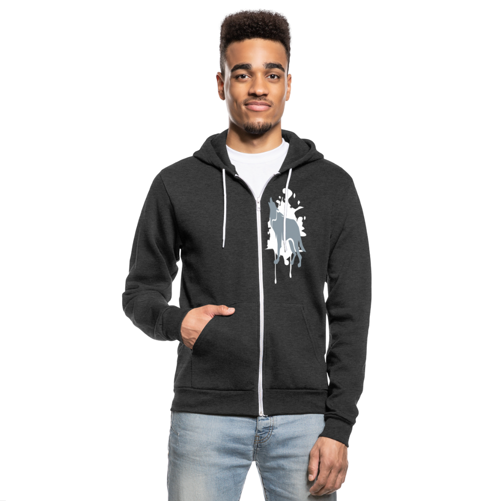 Unisex Fleece Zip Hoodie - charcoal grey